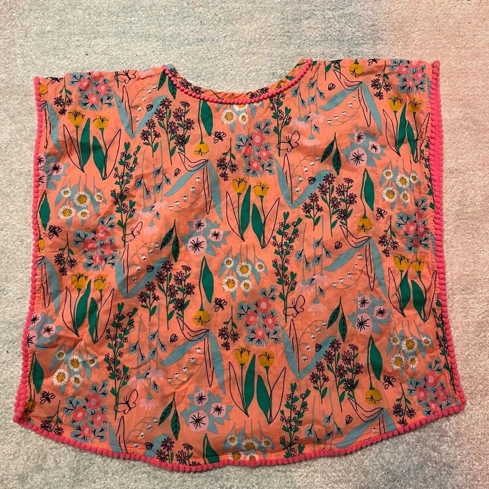 Cat & Jack Floral Swim Cover-up with Pompom Trim - Size 2T-3T